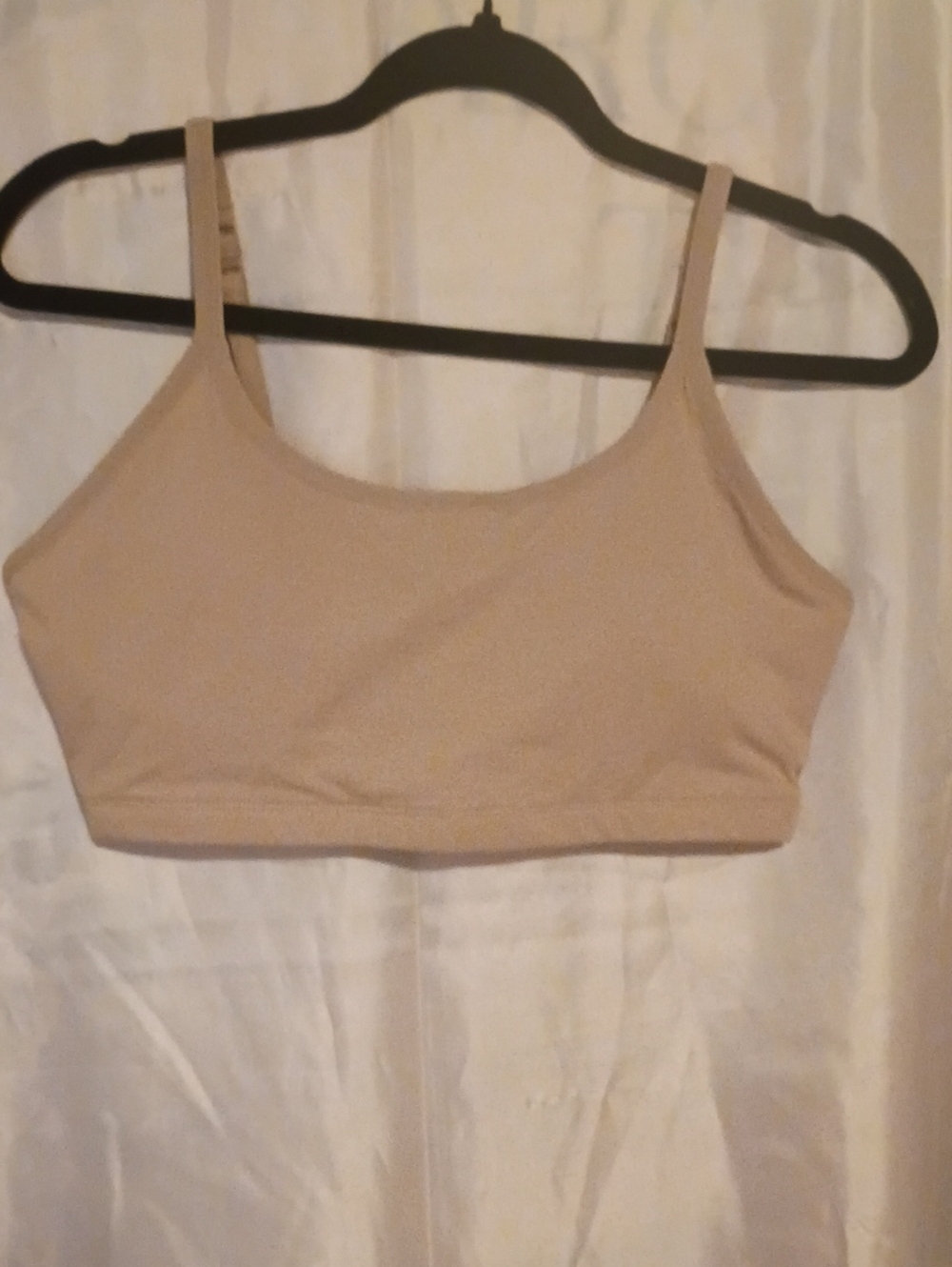 Light Beige Seamless Tank Bralette with Adjustable Straps - Picture 1 of 3